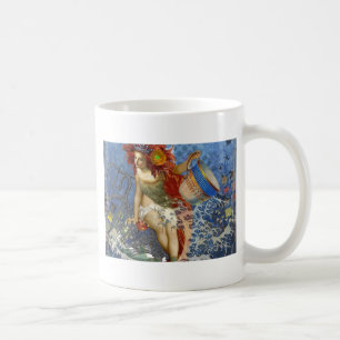 Aquarius Meerjungfrau Gothic Blaue Kunst Kaffeetasse