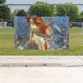 Aquarius Mermaid Gothic Blue Art Banner (Insitu)
