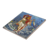 Aquarius Mermaid Gothic Blue Art Fliese (Seite)