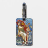 Aquarius Mermaid Gothic Blue Art Gepäckanhänger (Rückseite vertikal)