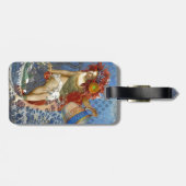 Aquarius Mermaid Gothic Blue Art Gepäckanhänger (Rückseite horizontal)