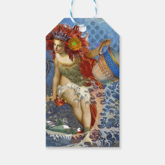 Aquarius Mermaid Gothic Blue Art Geschenkanhänger (Vorderseite)