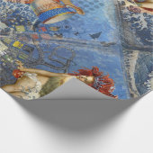 Aquarius Mermaid Gothic Blue Art Geschenkpapier (Ecke)