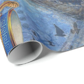 Aquarius Mermaid Gothic Blue Art Geschenkpapier (Rolleneckpunkt)