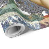 Aquarius Mermaid Gothic Blue Art Geschenkpapier (Rolleneckpunkt)