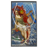 Aquarius Mermaid Gothic Blue Art Kleine Geschenktüte (Rückseite)