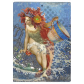 Aquarius Mermaid Gothic Blue Art Klemmbrett (Rückseite)