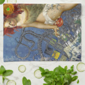 Aquarius Mermaid Gothic Blue Art Küchentuch (Gefaltet)