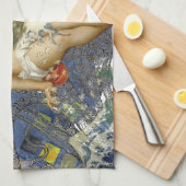 Aquarius Mermaid Gothic Blue Art Küchentuch (Viertel Falte)