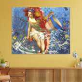 Aquarius Mermaid Gothic Blue Art Leinwanddruck (Insitu (Wohnzimmer))
