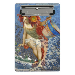 Aquarius Mermaid Gothic Blue Art Mini Klemmbrett