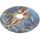 Aquarius Mermaid Gothic Blue Art Polyester Weihnachtsbaumdecke (Schrägansicht)