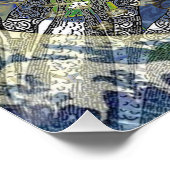 Aquarius Mermaid Gothic Blue Art Poster (Ecke)