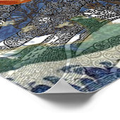 Aquarius Mermaid Gothic Blue Art Poster (Ecke)