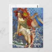 Aquarius Mermaid Gothic Blue Art Postkarte (Vorne/Hinten)