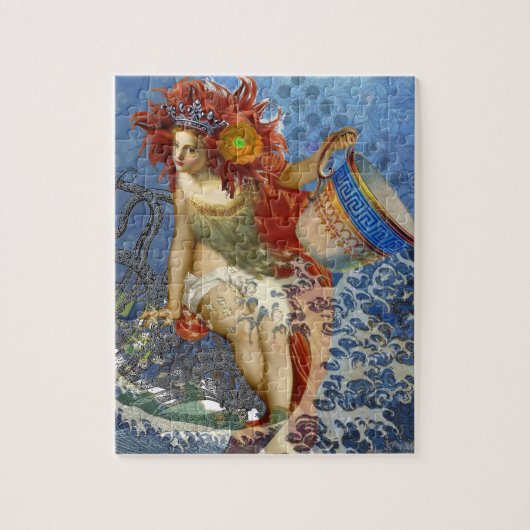 Aquarius Mermaid Gothic Blue Art Puzzle (Vertikal)