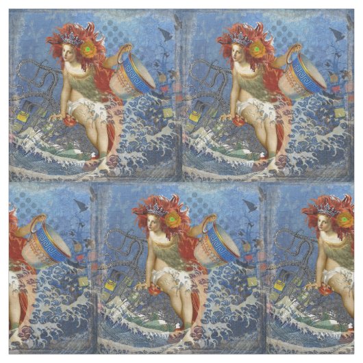 Aquarius Mermaid Gothic Blue Art Stoff (Muster)