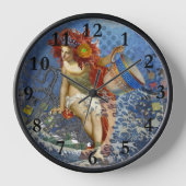 Aquarius Mermaid Gothic Blue Art Uhr (Vorderseite)