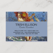 Aquarius Mermaid Gothic Blue Art Visitenkarte (Rückseite)