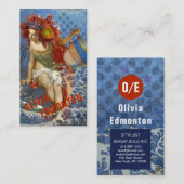 Aquarius Mermaid Gothic Blue Art Visitenkarte (Vorne/Hinten)