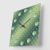 Aquarius & Metal Horse Quadratische Wanduhr (Winkel)