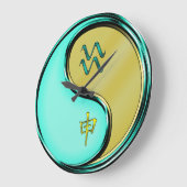Aquarius & Metal Monkey Große Wanduhr (Winkel)