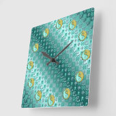 Aquarius & Metal Snake Quadratische Wanduhr (Winkel)