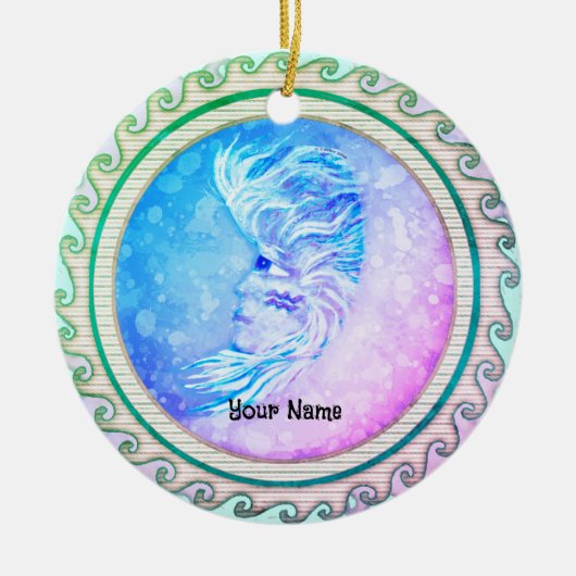 Aquarius Mond Frau Ornament (Vorne)