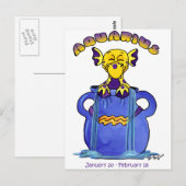 Aquarius niedlich zodiac postkarte (Vorne/Hinten)