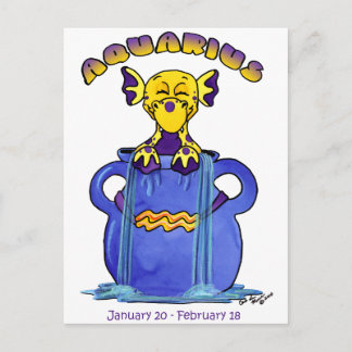 Aquarius niedlich zodiac postkarte