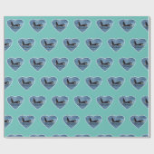 Aquarius Orca Killer Whale Aquamarin Geschenkpapier (Flach)