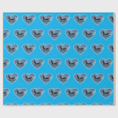 Aquarius Orca Killer Whale Blue Geschenkpapier (Flach)