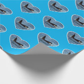 Aquarius Orca Killer Whale Blue Geschenkpapier (Ecke)
