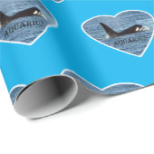 Aquarius Orca Killer Whale Blue Geschenkpapier (Rolleneckpunkt)