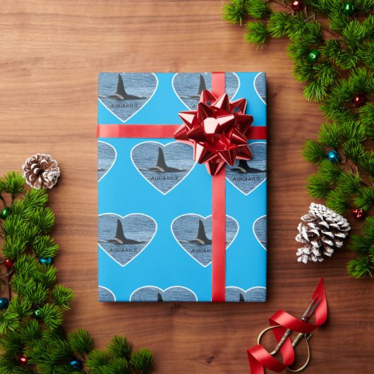 Aquarius Orca Killer Whale Blue Geschenkpapier (Feiertagsgeschenk)