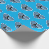 Aquarius Orca Killer Whale Blue Geschenkpapier (Ecke)