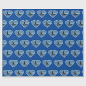 Aquarius Orca Killer Whale Navy Blue Geschenkpapier (Flach)
