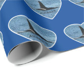 Aquarius Orca Killer Whale Navy Blue Geschenkpapier (Rolleneckpunkt)