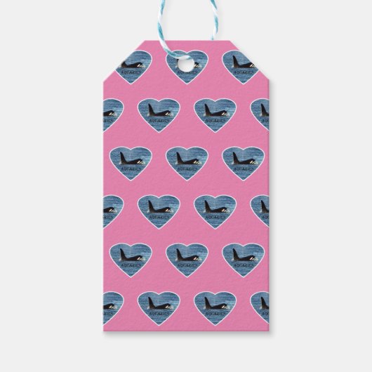 Aquarius Orca Killer Whale Pink Geschenkanhänger (Vorderseite)