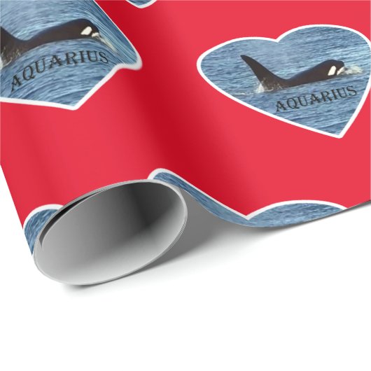 Aquarius Orca Killer Whale Red Geschenkpapier (Rolleneckpunkt)