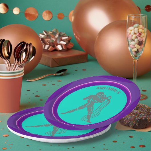 Aquarius-Papierplatte Pappteller (Multi)
