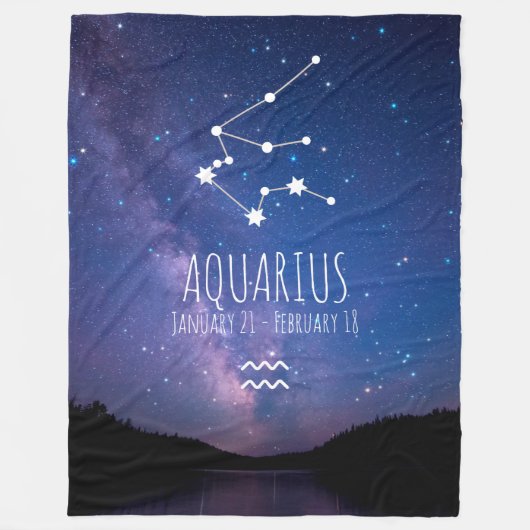 Aquarius | Personalisierte Sternbilder Fleecedecke (Vorderseite)