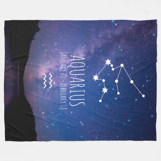 Aquarius | Personalisierte Sternbilder Fleecedecke (Vorderseite (Horizontal))