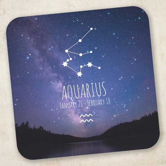 Aquarius | Personalisierte Sternbilder Quadratischer Aufkleber