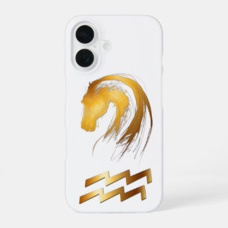 Aquarius Pferd Chinesische und westliche Astrologi iPhone 16 Hülle