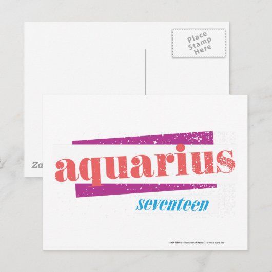 Aquarius Pink Postkarte (Vorne/Hinten)