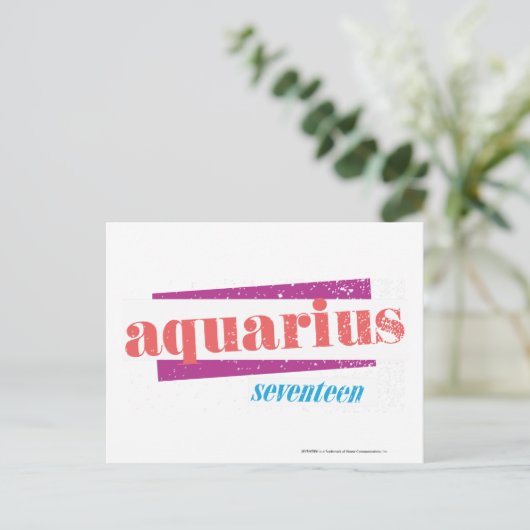 Aquarius Pink Postkarte (Stehend Vorderseite)
