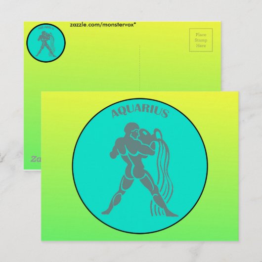Aquarius Postcard Postkarte (Vorne/Hinten)