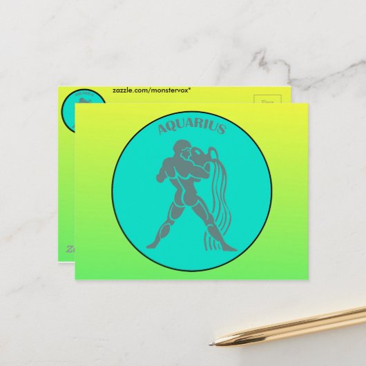 Aquarius Postcard Postkarte (Vorderseite/Rückseite Beispiel)