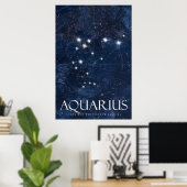 Aquarius Poster mit Namen, Sternzeichen zodiac (Heimbüro)